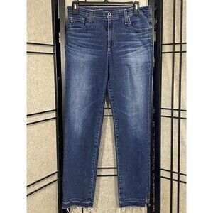 AG Adriano Goldschmied The Isabelle High Rise Straight Crop Women Sz 27 Raw Seam